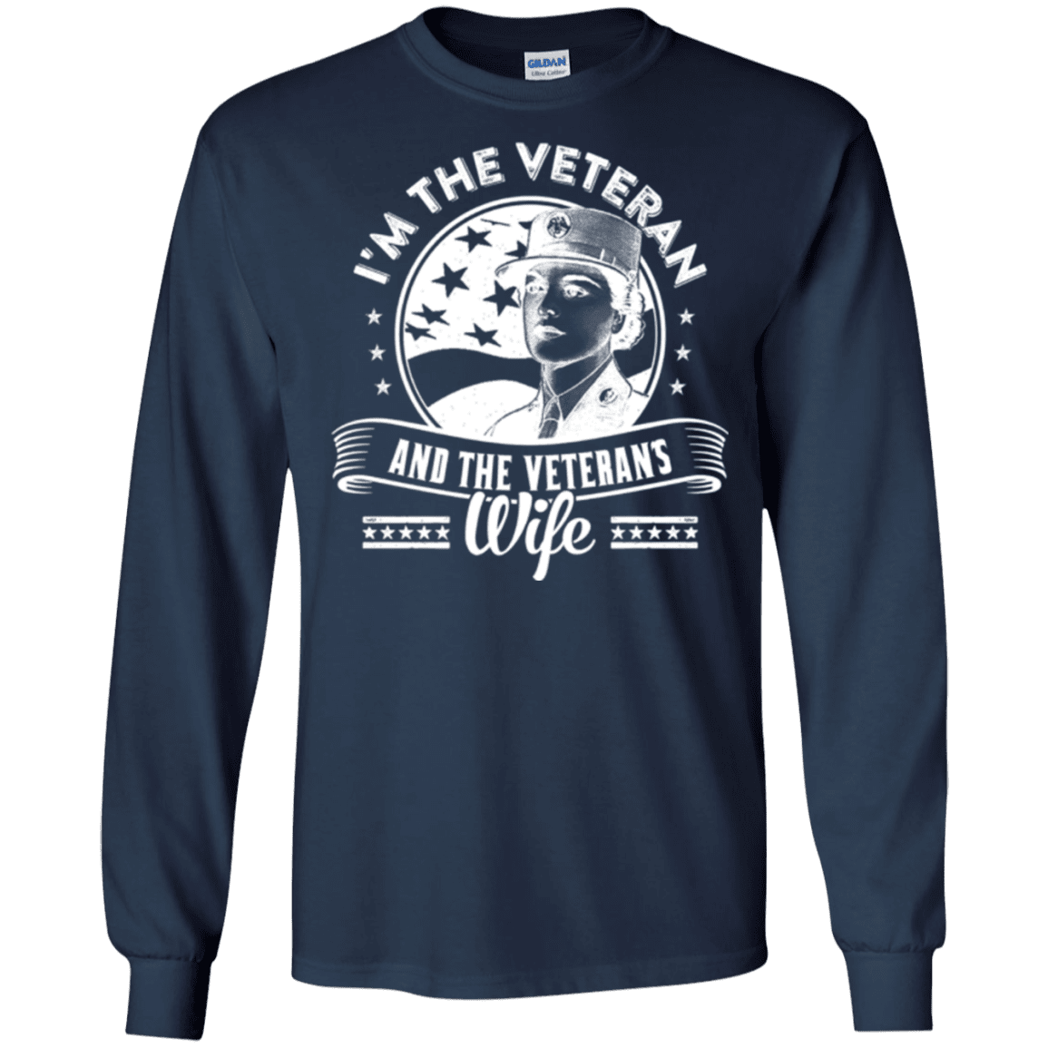 Military T-Shirt "I AM A VETERAN AND A VETERAN'S WIFE"-TShirt-General-Veterans Nation