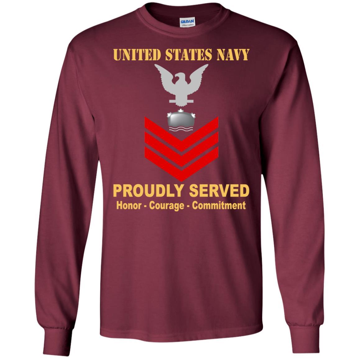 Navy Mineman Navy MN E-6 Rating Badges Proudly Served T-Shirt For Men On Front-TShirt-Navy-Veterans Nation