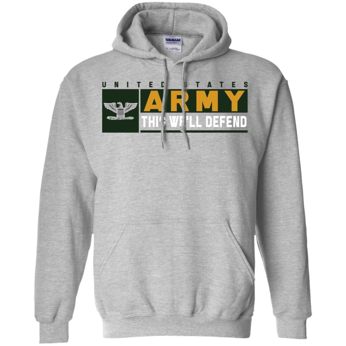US Army O-6 This We Will Defend Long Sleeve - Pullover Hoodie-TShirt-Army-Veterans Nation