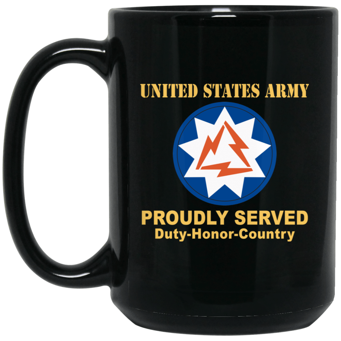 US ARMY 93RD SIGNAL BRIGADE - 11 oz - 15 oz Black Mug-Mug-Army-CSIB-Veterans Nation