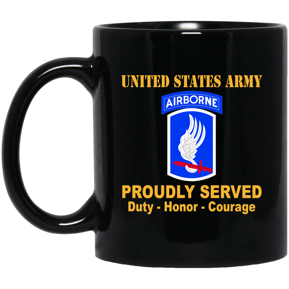 US Army 173rd Airborne 11 oz - 15 oz Black Mug-Mug-Army-CSIB-Veterans Nation
