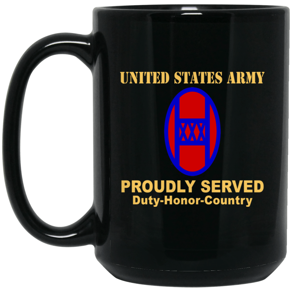 US ARMY 30TH ARMORED BRIGADE COMBAT TEAM - 11 oz - 15 oz Black Mug-Mug-Army-CSIB-Veterans Nation