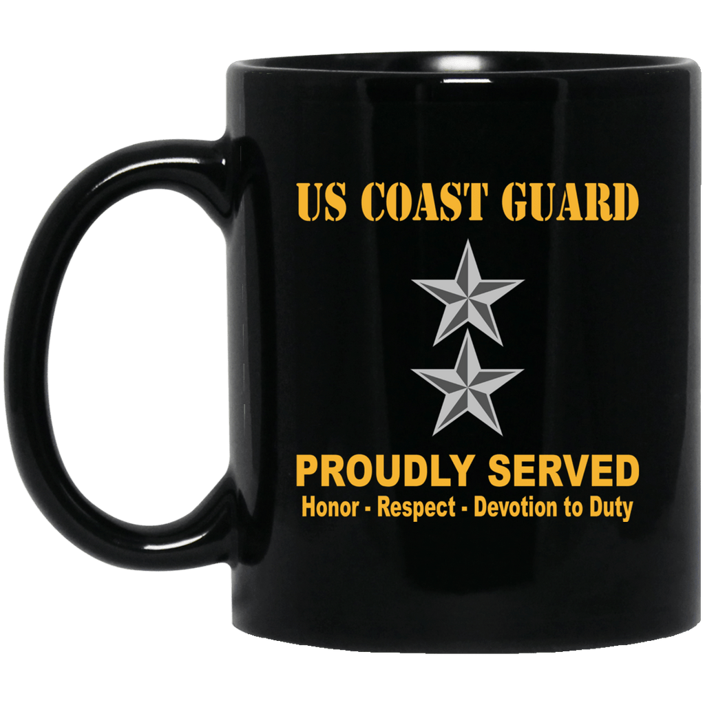 US Coast Guard O-8 Rear Admiral O8 RADM Flag Officer Ranks Proudly Served Black Mug 11 oz - 15 oz-Mug-USCG-Officer-Veterans Nation