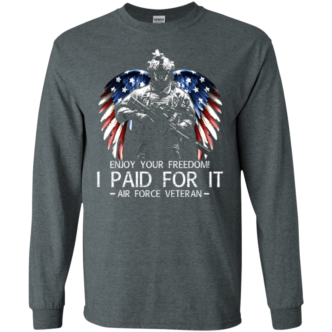 Air Force Veteran - Enjoy your freedom I paid for it Men Front T Shirts-TShirt-USAF-Veterans Nation