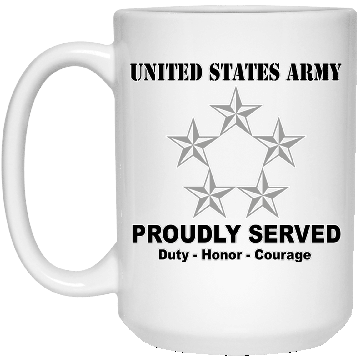 US Army O-10 General of the Army O10 GA General Officer Ranks White Coffee Mug - Stainless Travel Mug-Mug-Army-Ranks-Veterans Nation