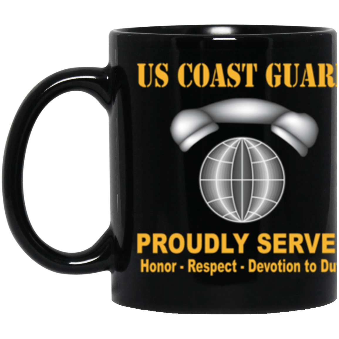 USCG Information Systems Technician IT Logo Proudly Served Core Values 11 oz. Black Mug-Drinkware-Veterans Nation