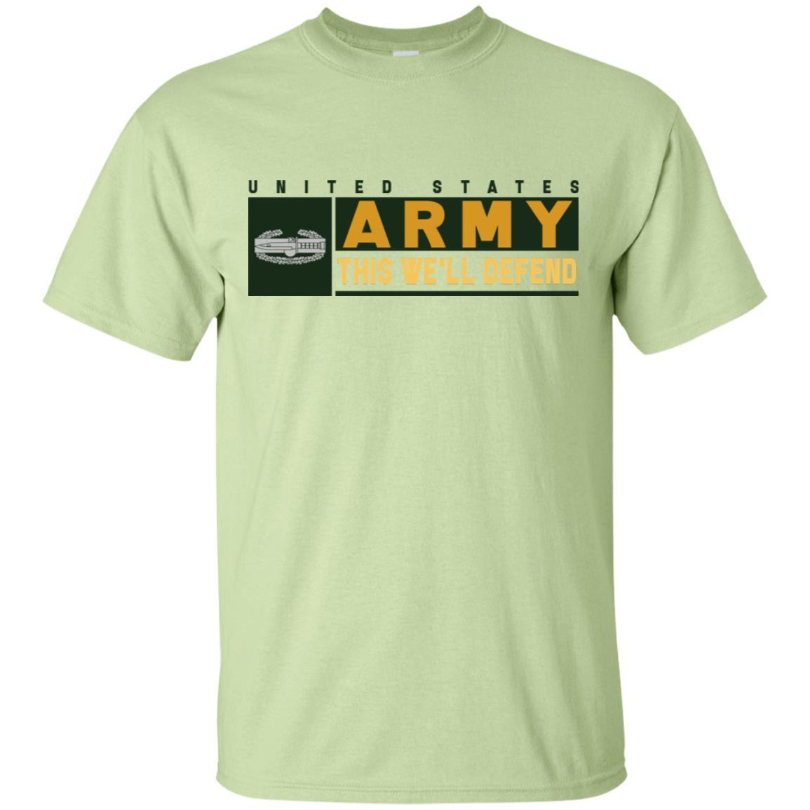 US Army Combat Action Badge- This We'll Defend T-Shirt On Front For Men-TShirt-Army-Veterans Nation