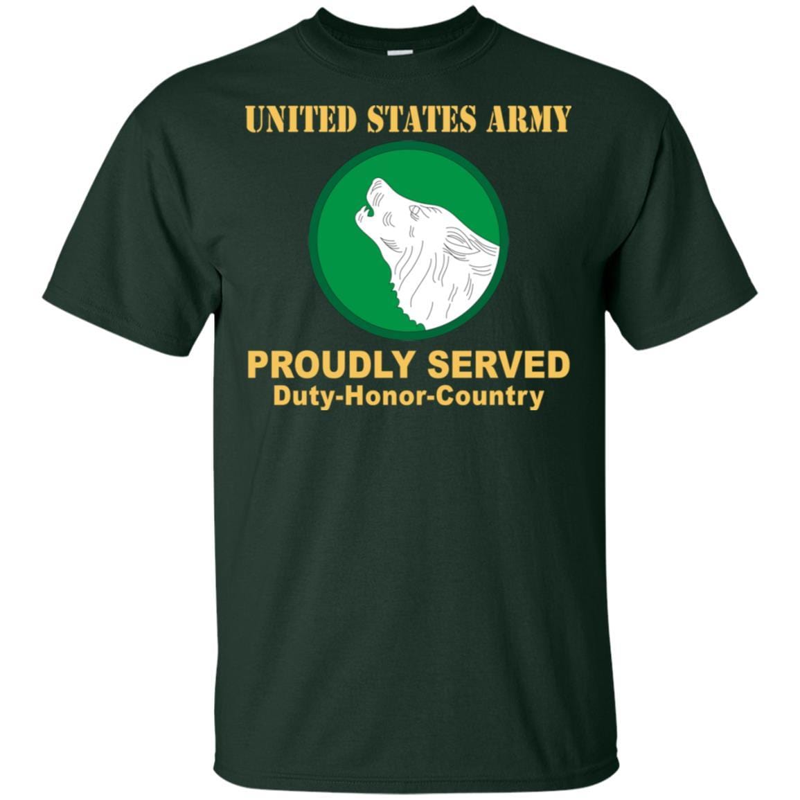 US ARMY 104 TRAINING DIVISION- Proudly Served T-Shirt On Front For Men-TShirt-Army-Veterans Nation