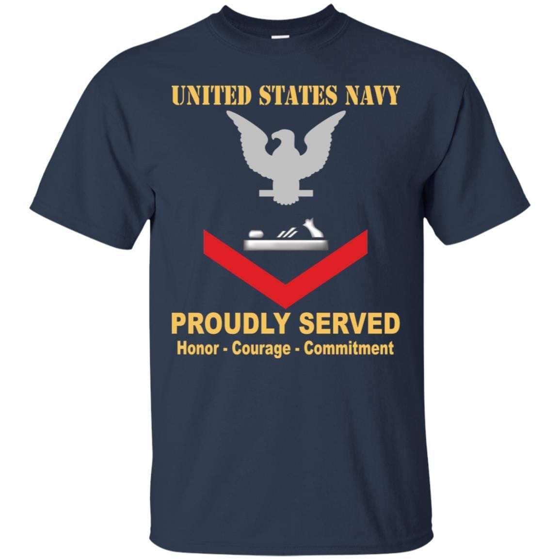 Navy Patternmaker Navy PM E-4 Rating Badges Proudly Served T-Shirt For Men On Front-TShirt-Navy-Veterans Nation