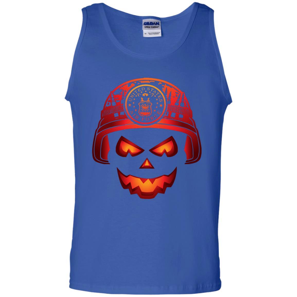 US Air Force Skull Halloween Men T Shirt On Front-TShirt-USAF-Veterans Nation