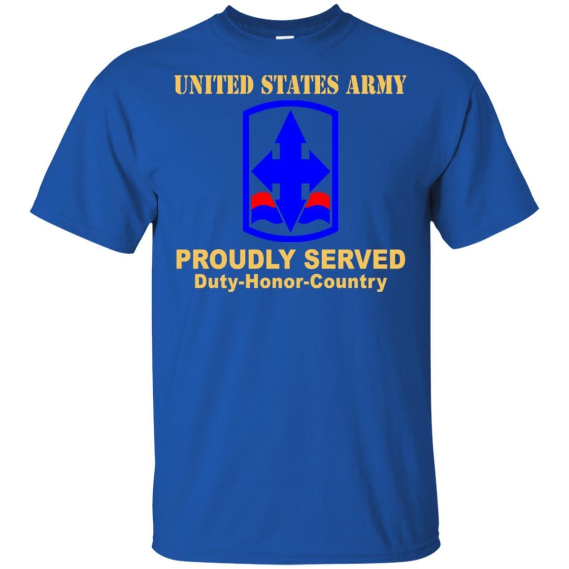 US ARMY 29TH INFANTRY BRIGADE COMBAT TEAM CSIB - Proudly Served T-Shirt On Front For Men-TShirt-Army-Veterans Nation