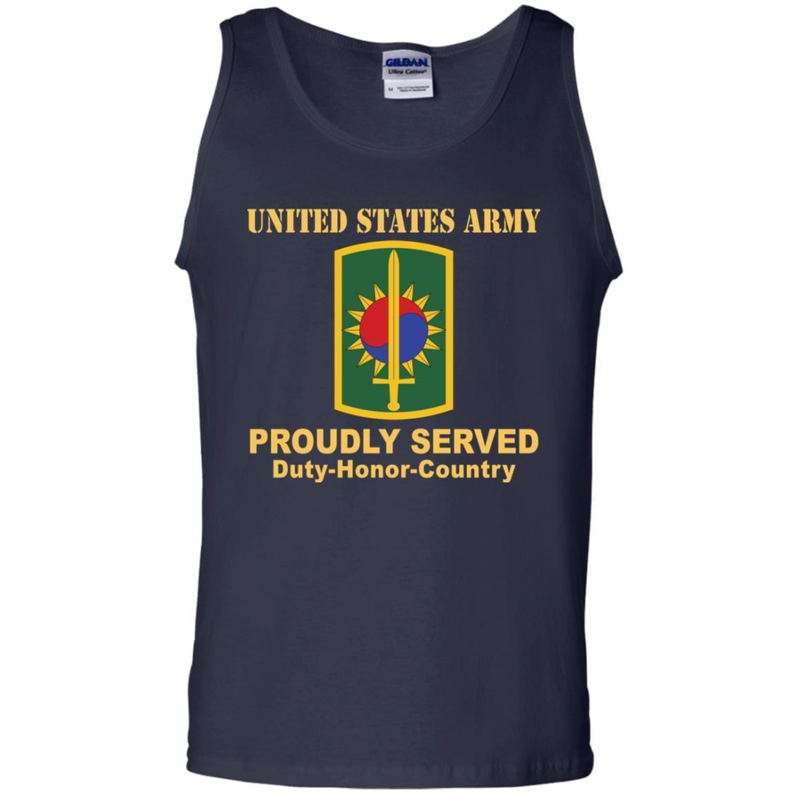 US ARMY 8TH MILITARY POLICE BRIGADE- Proudly Served T-Shirt On Front For Men-TShirt-Army-Veterans Nation