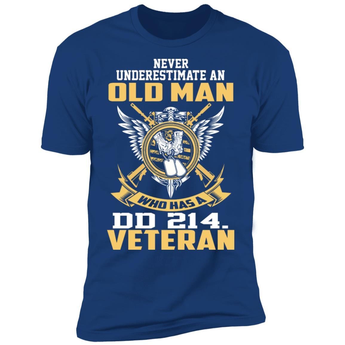 T-Shirt Old Veteran Men with DD214 final Next Level Premium Short Sleeve-T-Shirts-Veterans Nation