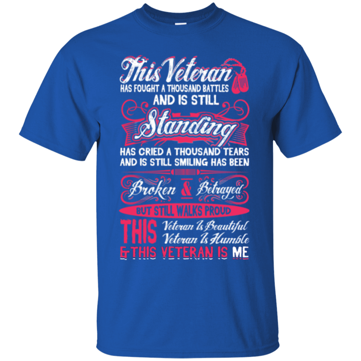 Military T-Shirt "This Veteran is Beautiful and Humble Women" Front-TShirt-General-Veterans Nation