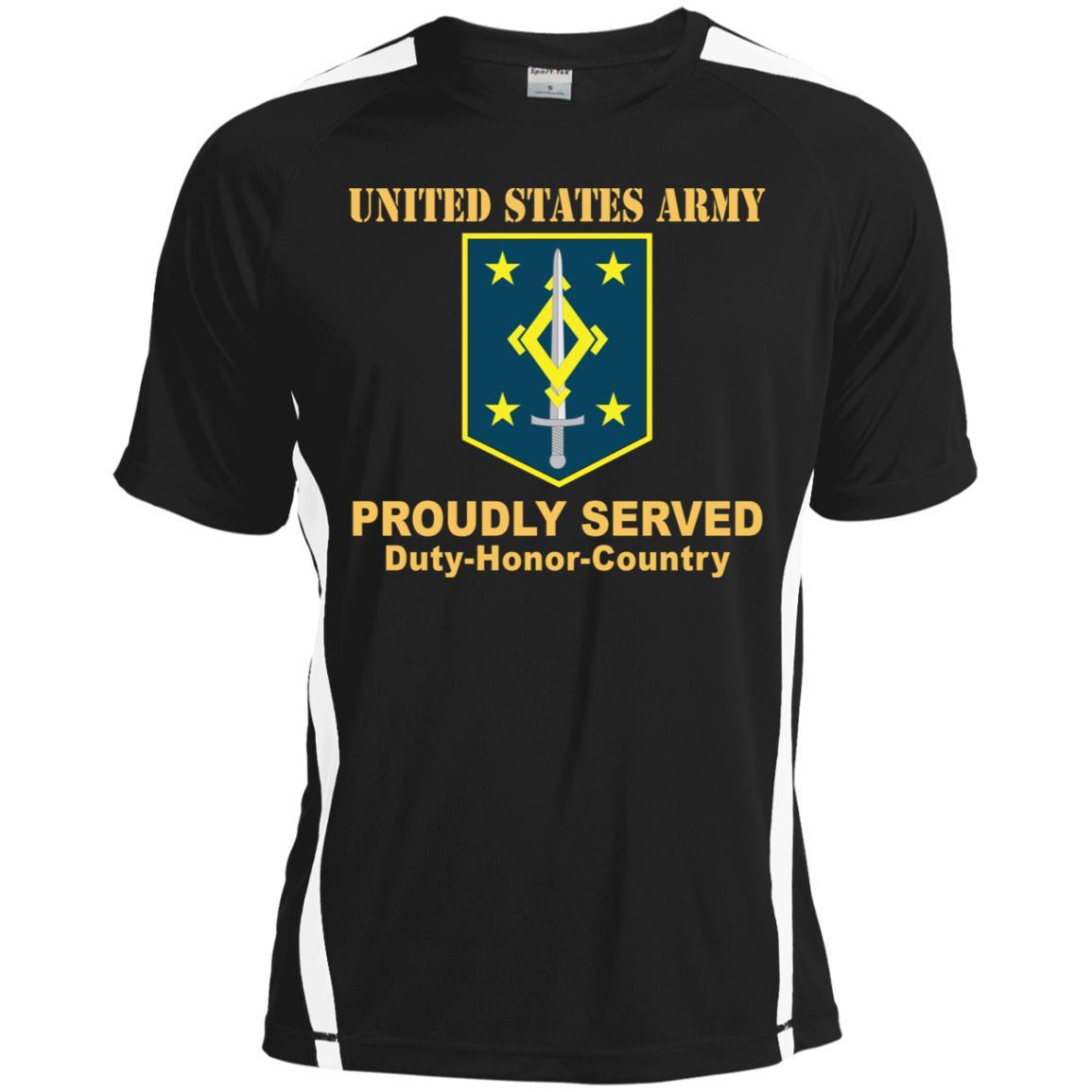 US ARMY 4TH MANEUVER ENHANCEMENT BRIGADE- Proudly Served T-Shirt On Front For Men-TShirt-Army-Veterans Nation