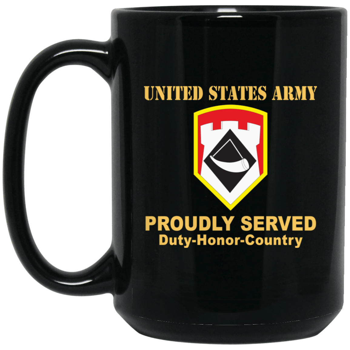 US ARMY 111TH ENGINEER BRIGADE- 11 oz - 15 oz Black Mug-Mug-Army-CSIB-Veterans Nation