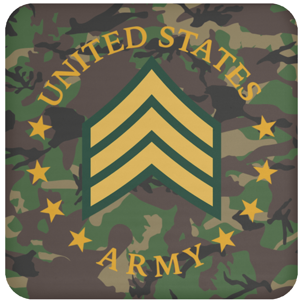 US Army E-5 Sergeant E5 SGT Noncommissioned Officer Coaster-Coaster-Army-Ranks-Veterans Nation