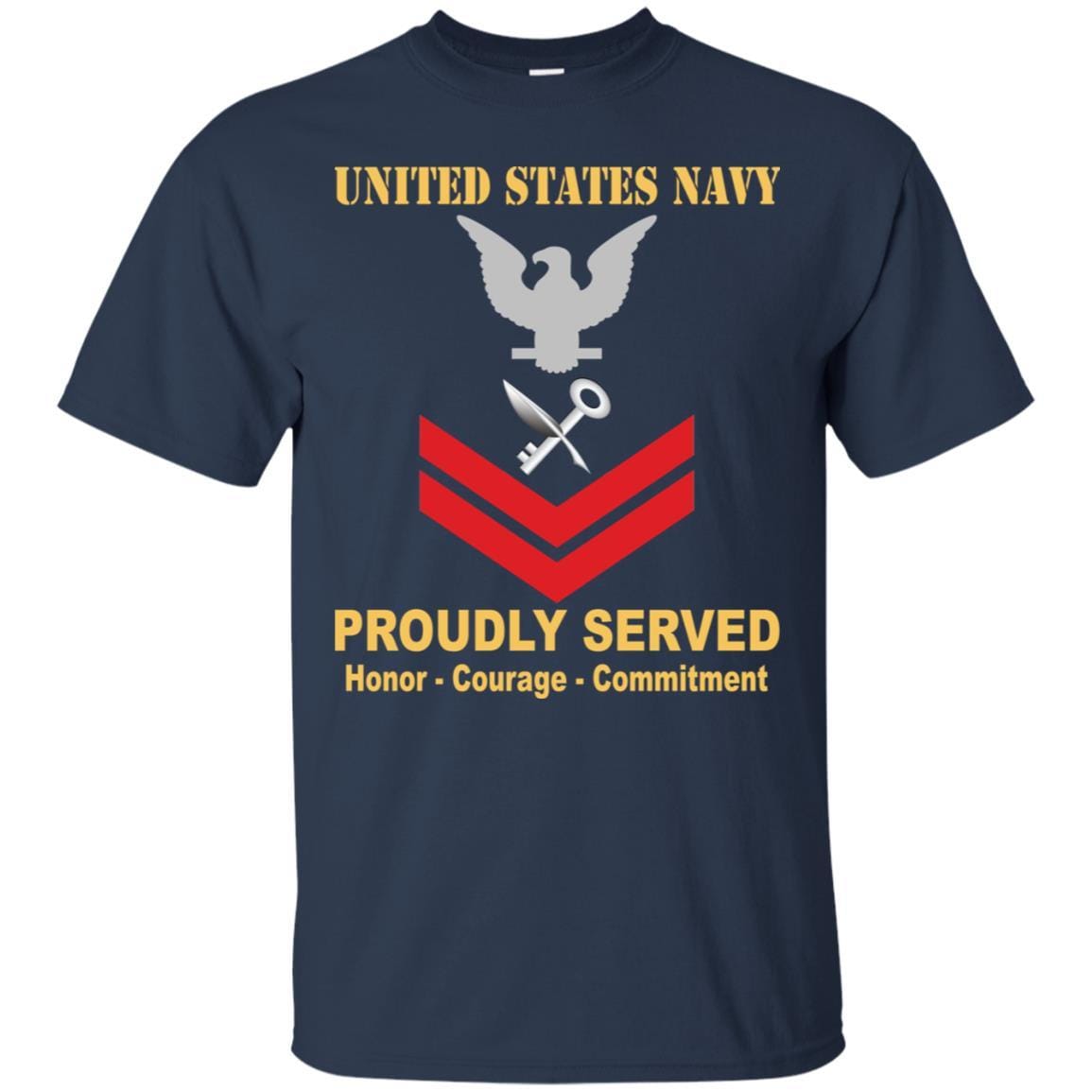 Navy Ship's Serviceman Navy SH E-5 Rating Badges Proudly Served T-Shirt For Men On Front-TShirt-Navy-Veterans Nation