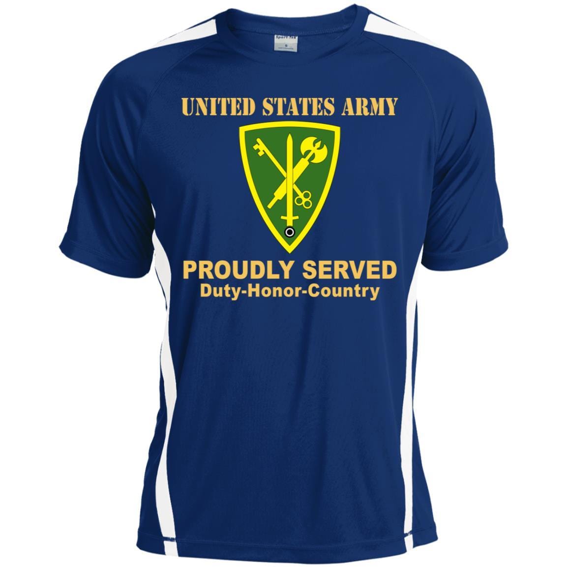 US ARMY 42ND MILITARY POLICE BRIGADE- Proudly Served T-Shirt On Front For Men-TShirt-Army-Veterans Nation