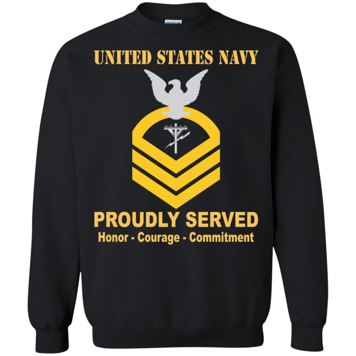 Navy Construction Electrician Navy CE E-7 Rating Badges Proudly Served T-Shirt For Men On Front-TShirt-Navy-Veterans Nation
