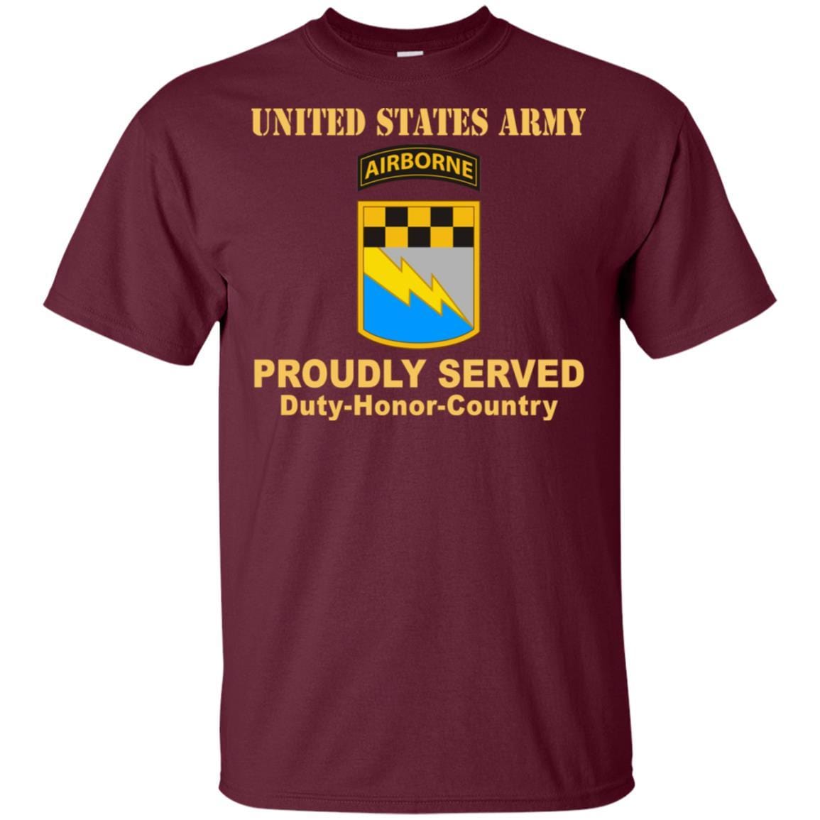 US ARMY 525TH MILITARY INTELLIGENCE BRIGADE W- AIRBORNE TAB- Proudly Served T-Shirt On Front For Men-TShirt-Army-Veterans Nation