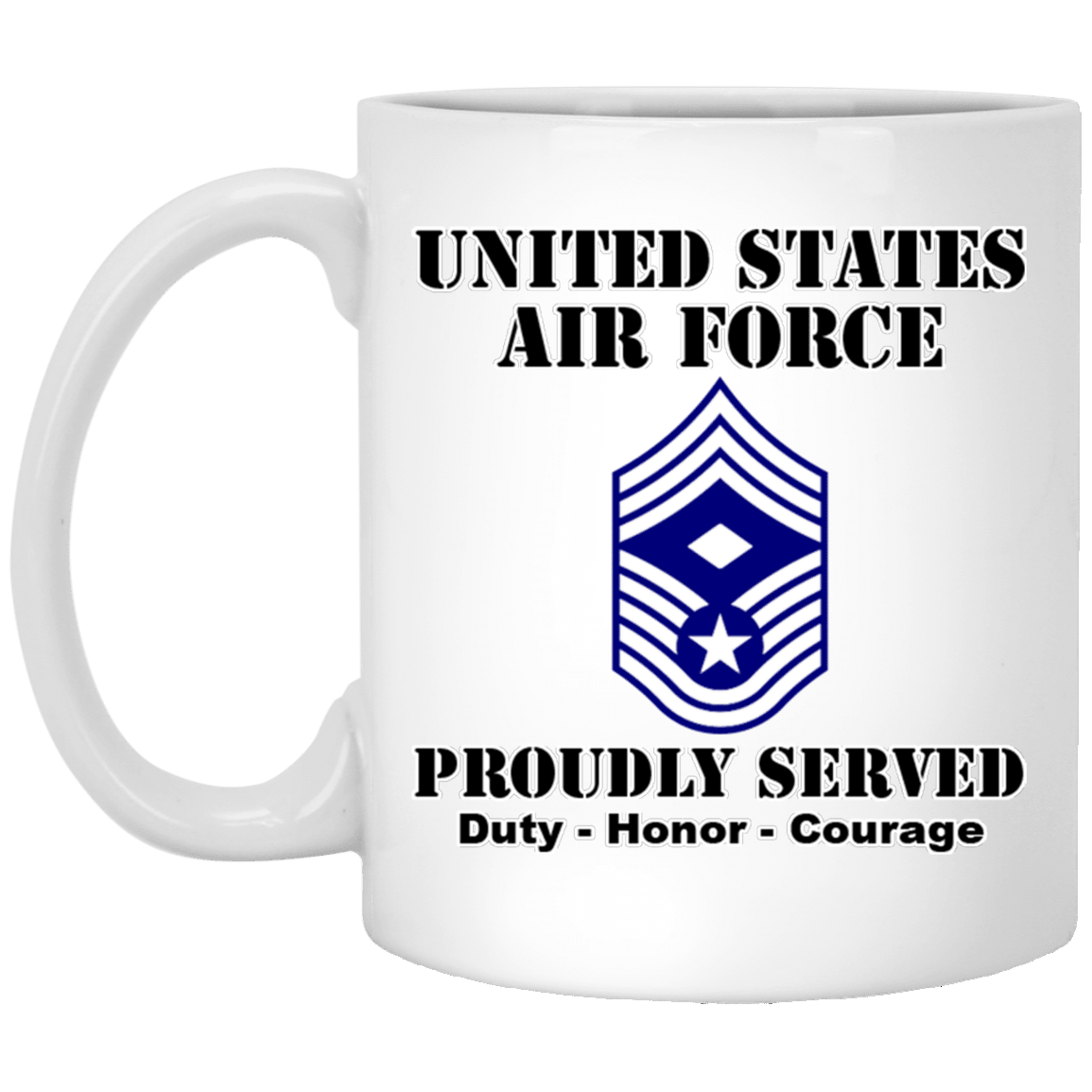 US Air Force E-9 First Sergeant Ranks White Coffee Mug - Stainless Travel Mug-Mug-USAF-Ranks-Veterans Nation
