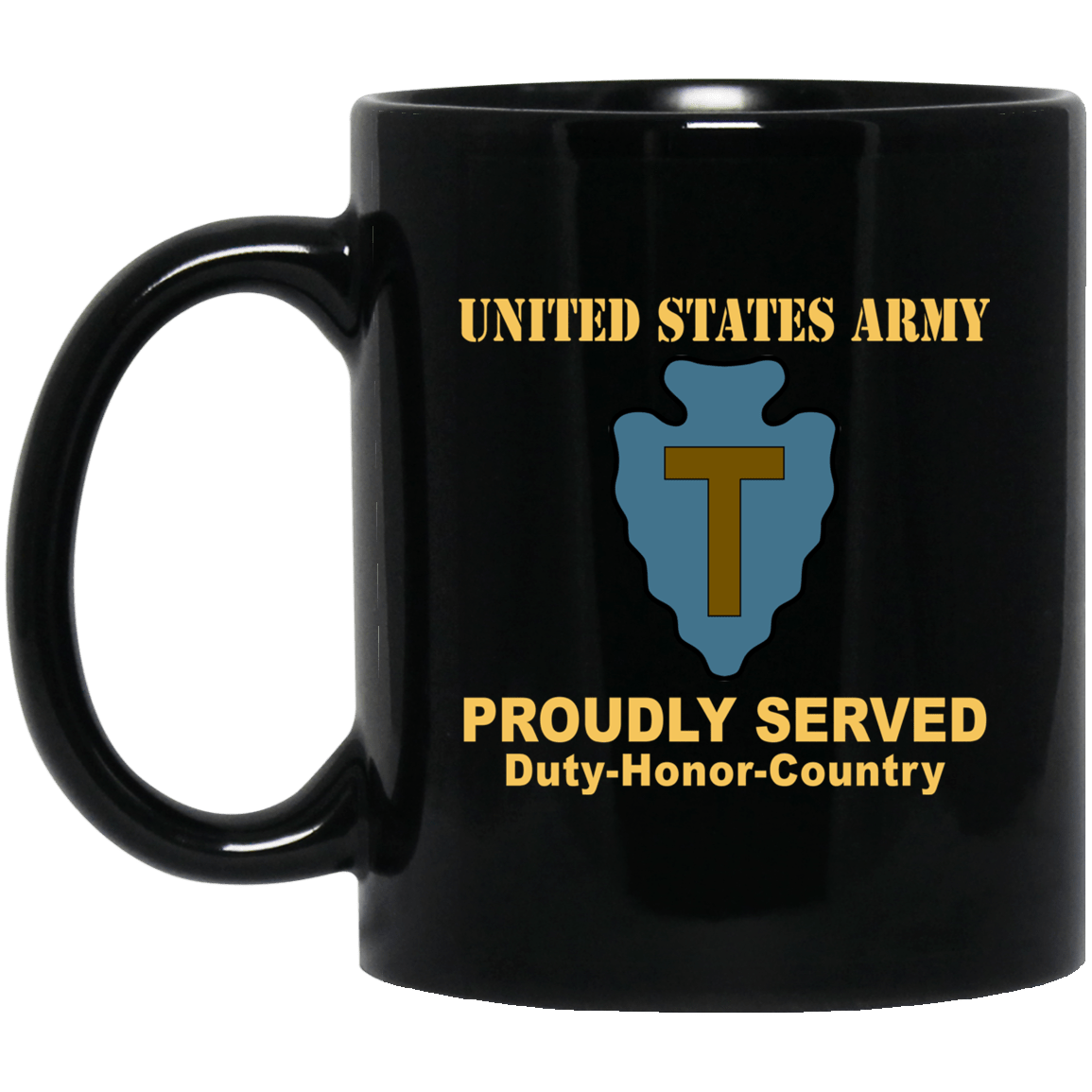 US ARMY 36TH INFANTRY DIVISION - 11 oz - 15 oz Black Mug-Mug-Army-CSIB-Veterans Nation