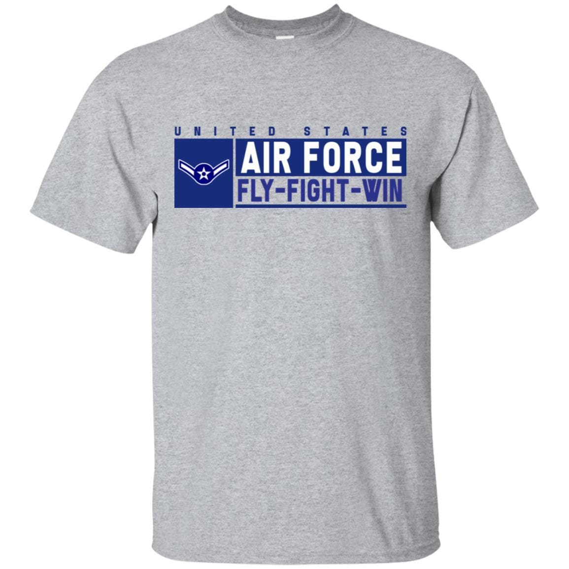 US Air Force E-2 Airman Fly - Fight - Win T-Shirt On Front For Men-TShirt-USAF-Veterans Nation