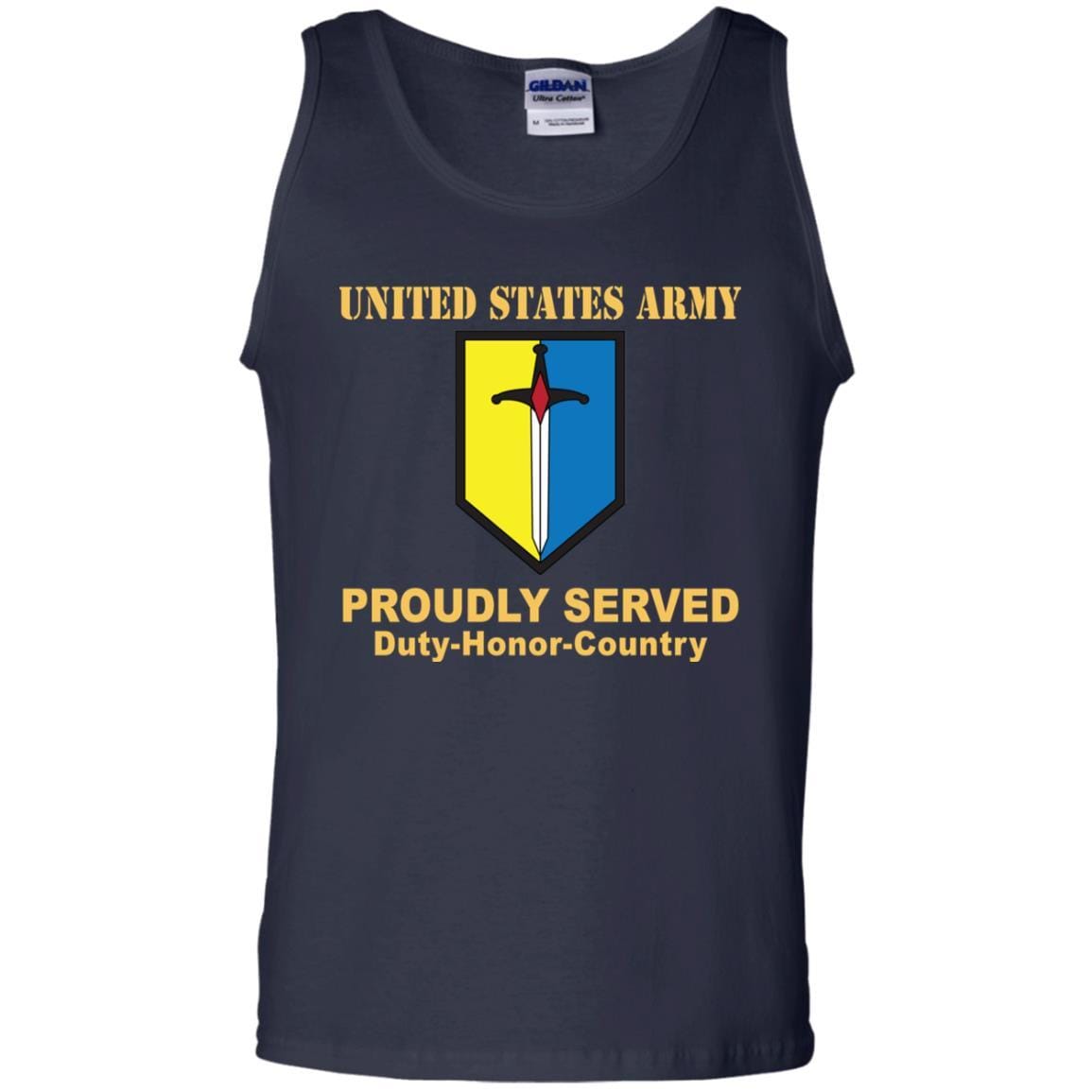 US ARMY 1ST MANEUVER ENHANCEMENT BRIGADE- Proudly Served T-Shirt On Front For Men-TShirt-Army-Veterans Nation