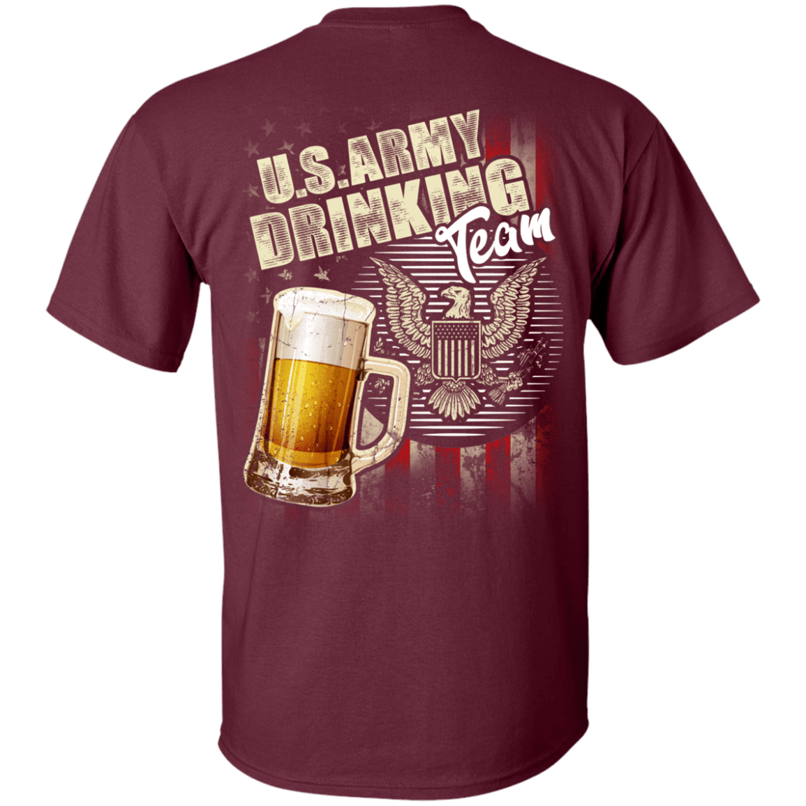 US Army Drinking Bear Team Back T Shirts-TShirt-Army-Veterans Nation