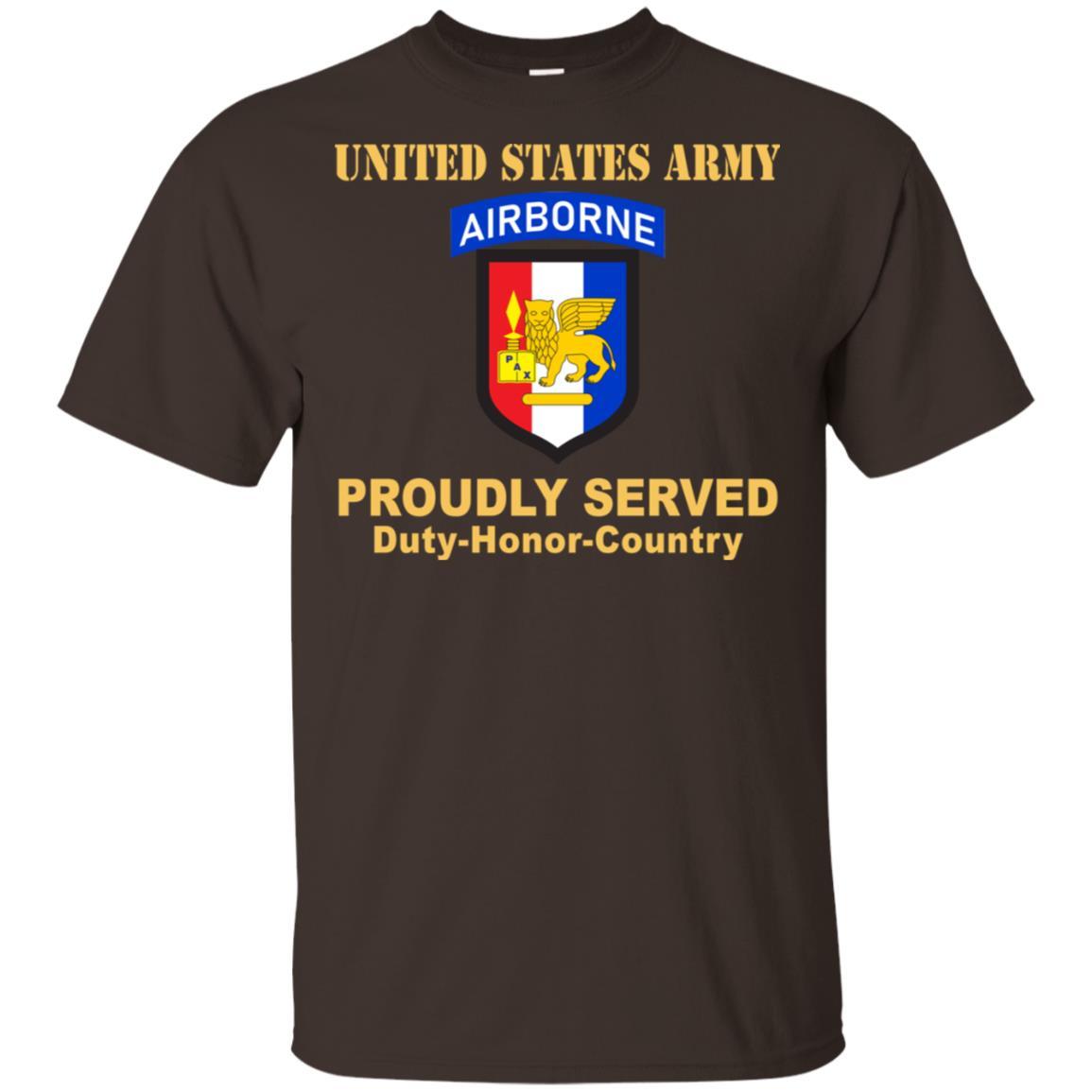 US ARMY SOUTHERN EUROPEAN TASK FORCE WITH AIRBORNE TAB- Proudly Served T-Shirt On Front For Men-TShirt-Army-Veterans Nation