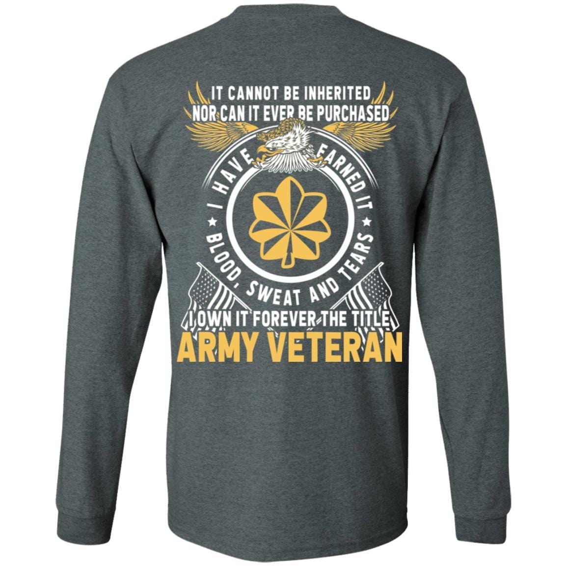 US Army O-4 Major O4 MAJ Field Officer Ranks T-Shirt For Men On Back-TShirt-Army-Veterans Nation