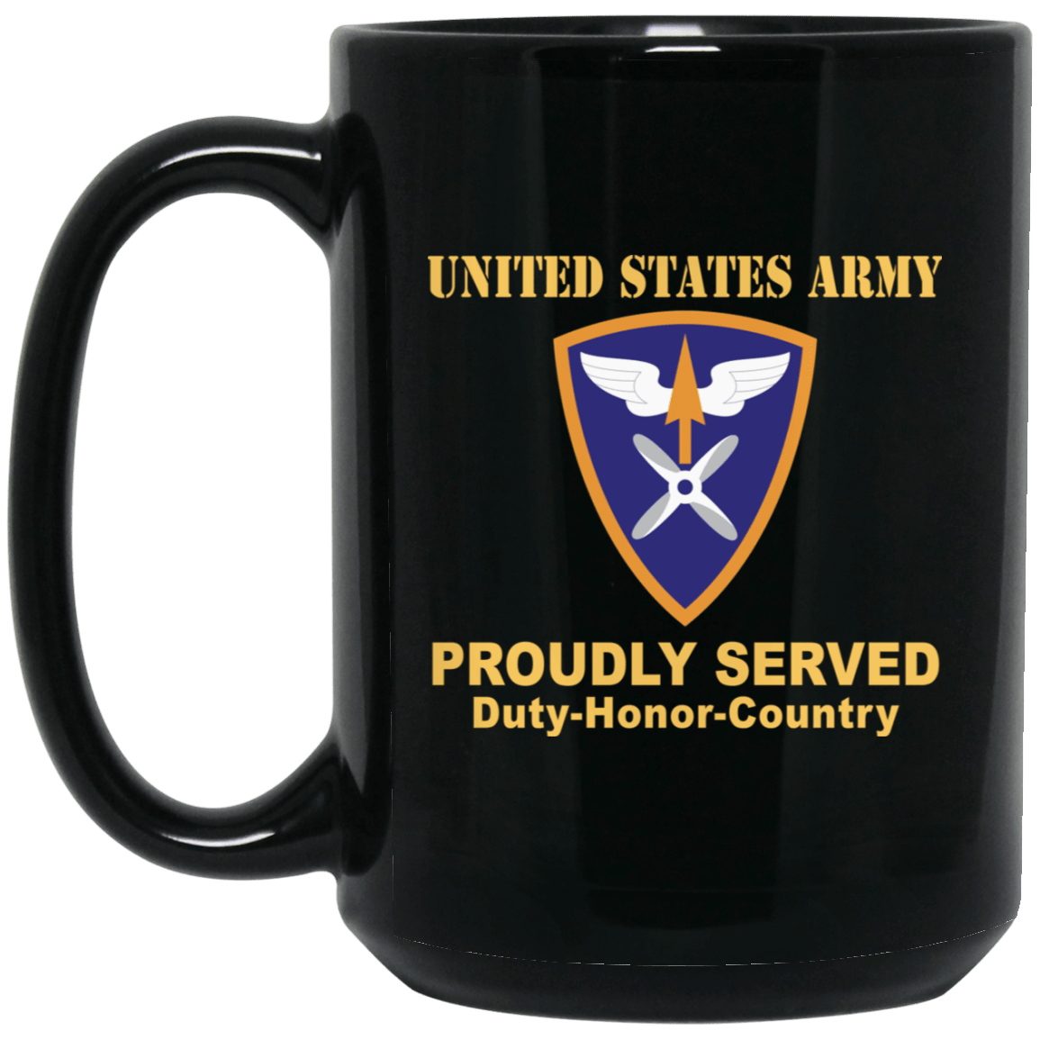 US ARMY 110TH AVIATION BRIGADE- 11 oz - 15 oz Black Mug-Mug-Army-CSIB-Veterans Nation