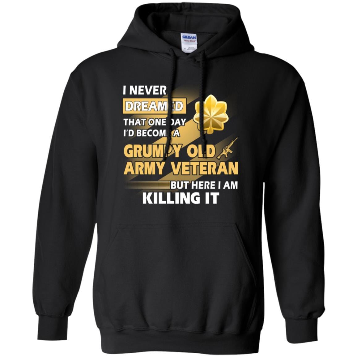 US Army T-Shirt "Grumpy Old Veteran" O-4 Major(MAJ) On Front-TShirt-Army-Veterans Nation