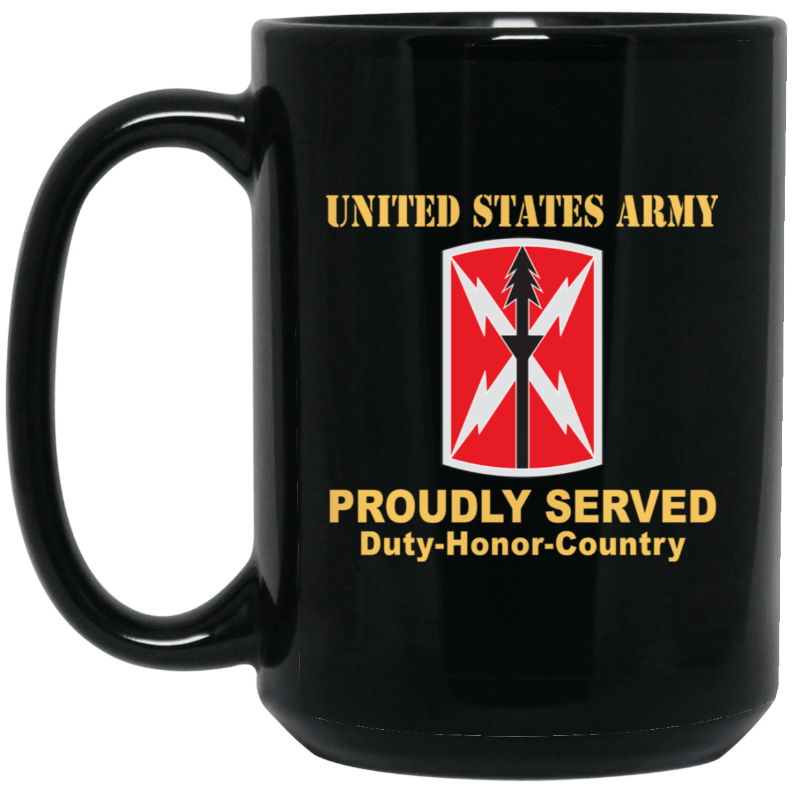 US ARMY 516 SIGNAL BRIGADE- 11 oz - 15 oz Black Mug-Mug-Army-CSIB-Veterans Nation