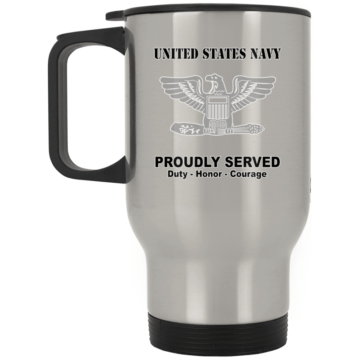 US Navy O-6 Captain O6 CAPT Senior Officer Ranks T shirt White Coffee Mug - Stainless Travel Mug-Mug-Navy-Officer-Veterans Nation