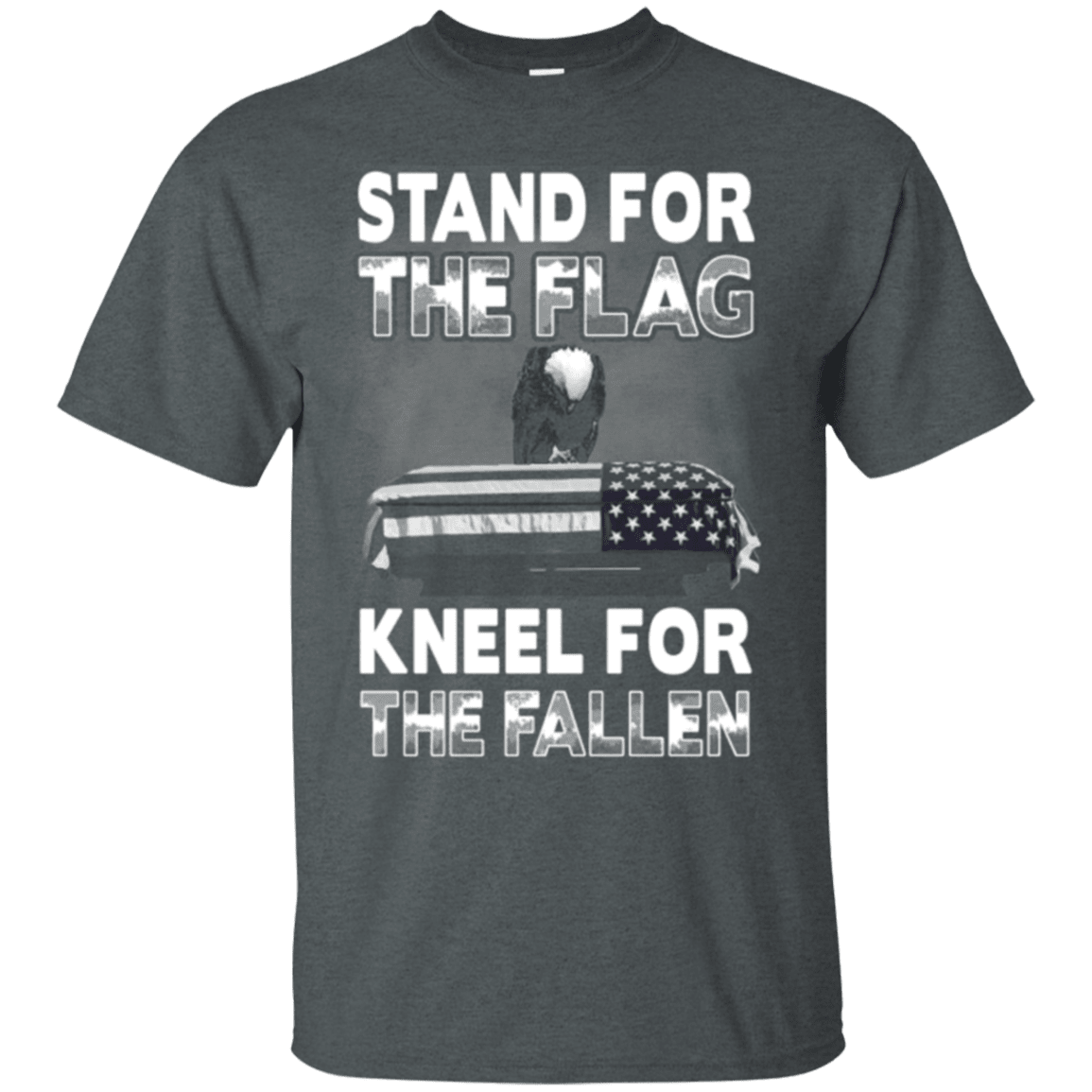 Military T-Shirt "Stand For The Flag Kneel For The Fallen"-TShirt-General-Veterans Nation