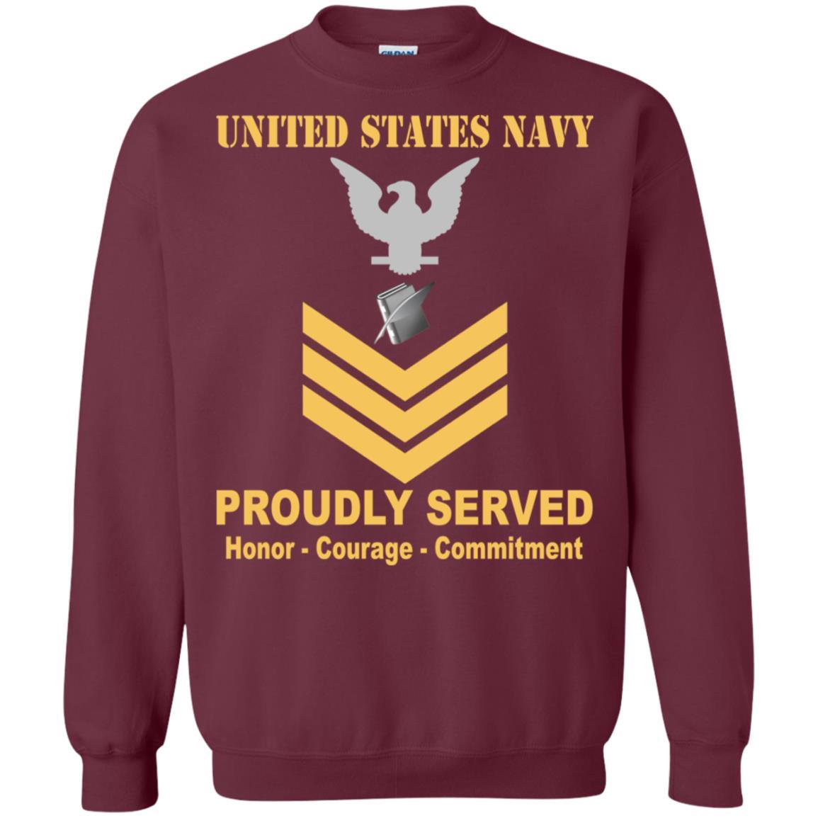 Navy Personnel Specialist Navy PS E-6 Rating Badges Proudly Served T-Shirt For Men On Front-TShirt-Navy-Veterans Nation