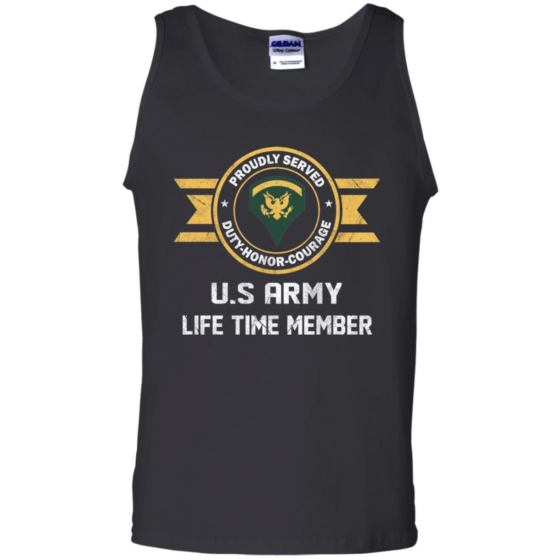 Life Time Member - US Army E-5 SPC E5 Specialist Ranks Men T Shirt On Front-TShirt-Army-Veterans Nation