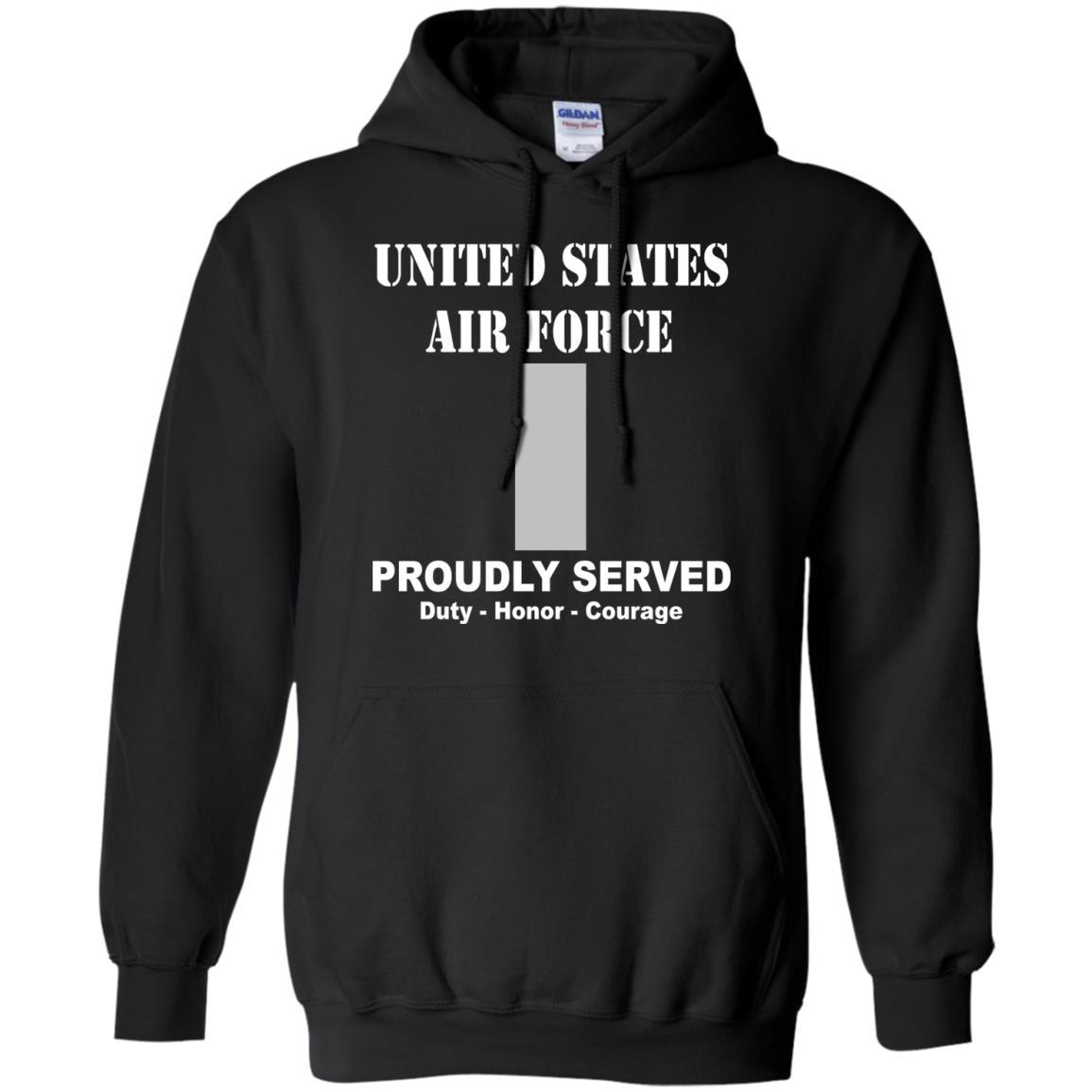 US Air Force O-2 First Lieutenant 1st L O2 Commissioned Officer Ranks Men Front T Shirt For Air Force-TShirt-USAF-Veterans Nation