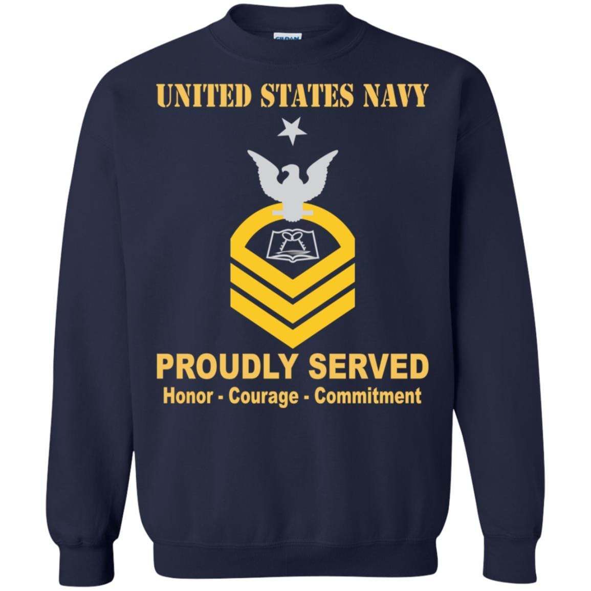 Navy Culinary Specialist Navy CS E-8 Rating Badges Proudly Served T-Shirt For Men On Front-TShirt-Navy-Veterans Nation