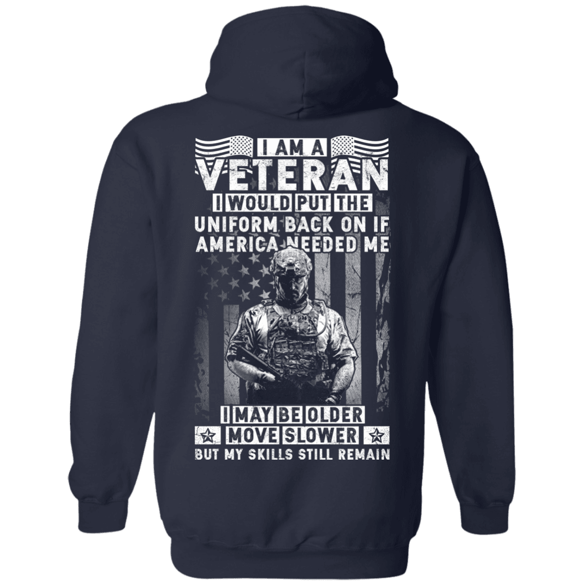 Military T-Shirt "I am a Veteran" Men Back-TShirt-General-Veterans Nation