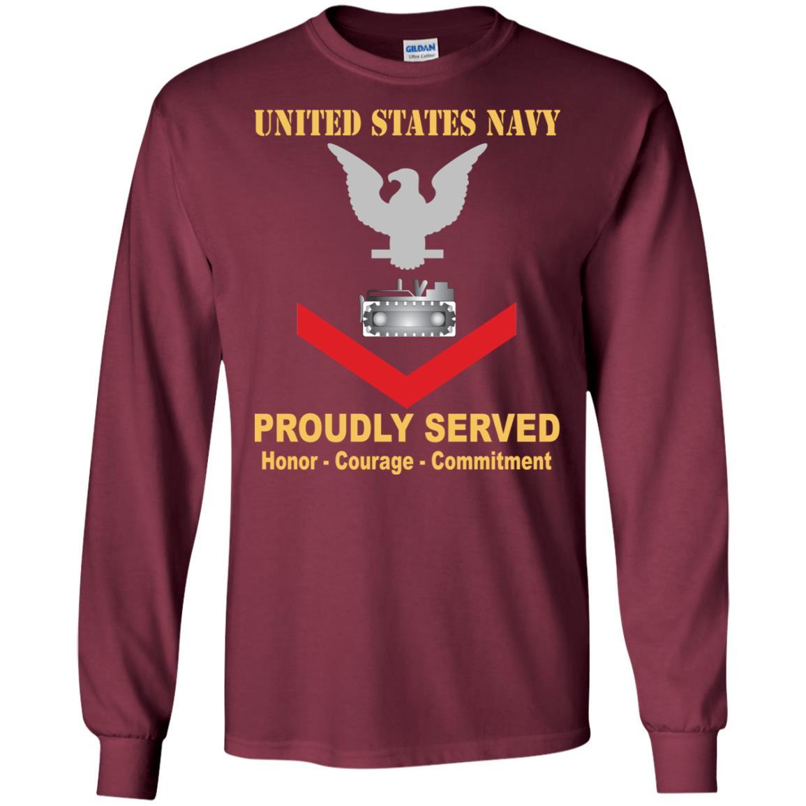 Navy Equipment Operator Navy EO E-4 Rating Badges Proudly Served T-Shirt For Men On Front-TShirt-Navy-Veterans Nation