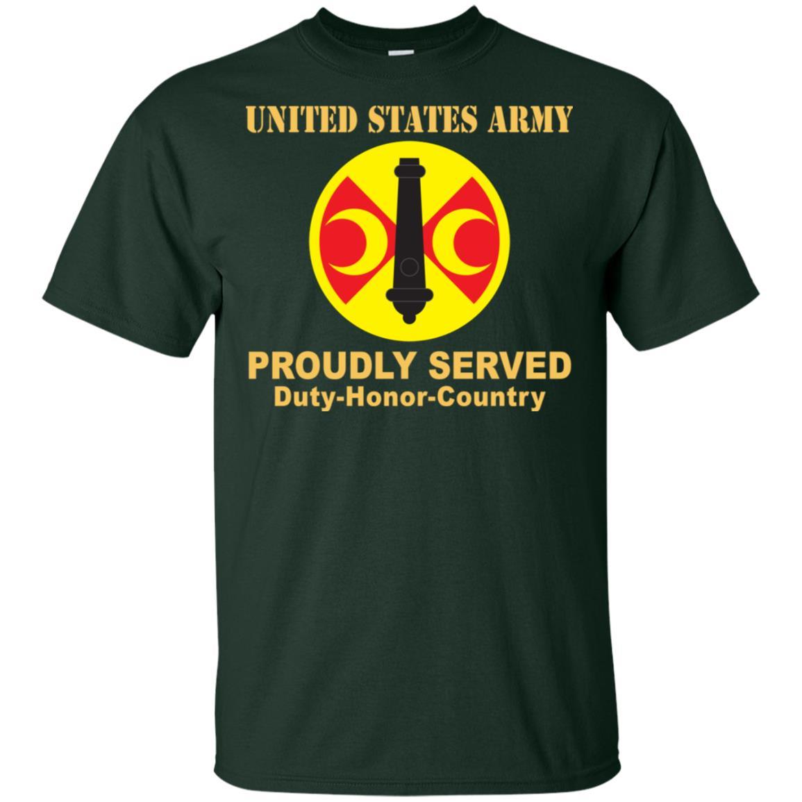 US ARMY 210TH FIRES BRIGADE- Proudly Served T-Shirt On Front For Men-TShirt-Army-Veterans Nation