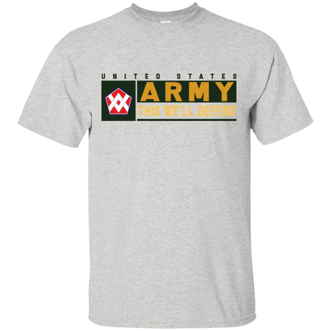 US Army 55TH SUSTAINMENT BRIGADE CSIB- This We'll Defend T-Shirt On Front For Men-TShirt-Army-Veterans Nation