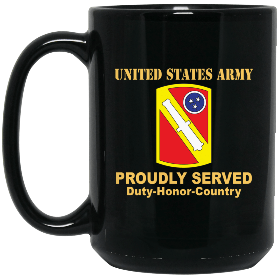 US ARMY 196 FIELD ARTILLERY BRIGADE- 11 oz - 15 oz Black Mug-Mug-Army-CSIB-Veterans Nation