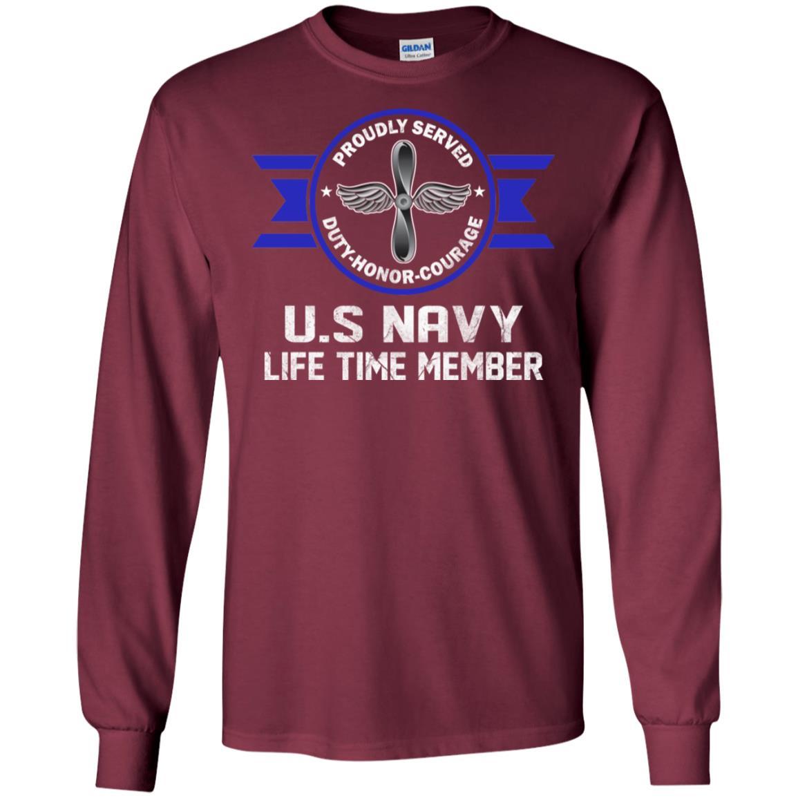 Life Time Member - US Navy Aviation Machinist's Mate AD Men T Shirt On Front-TShirt-Navy-Veterans Nation