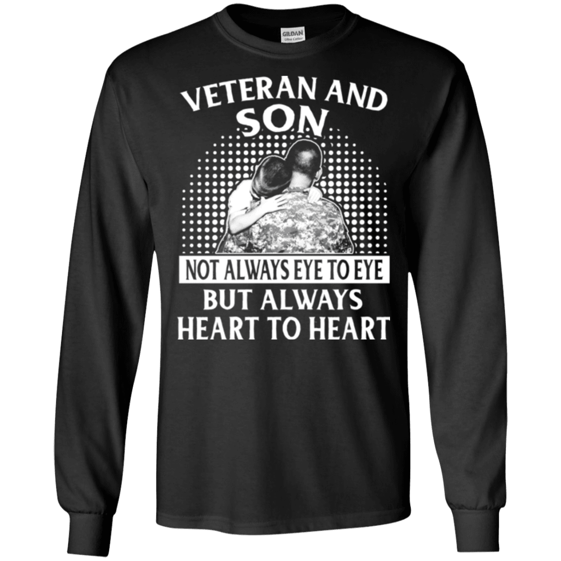 Military T-Shirt "VETERAN AND SON ALWAYS HEART TO HEART"-TShirt-General-Veterans Nation