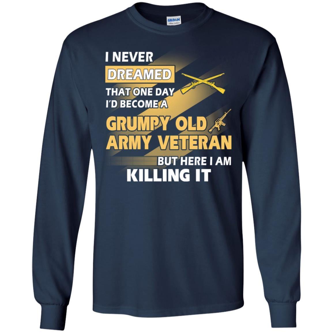 US Army T-Shirt "Infantry Grumpy Old Veteran" On Front-TShirt-Army-Veterans Nation