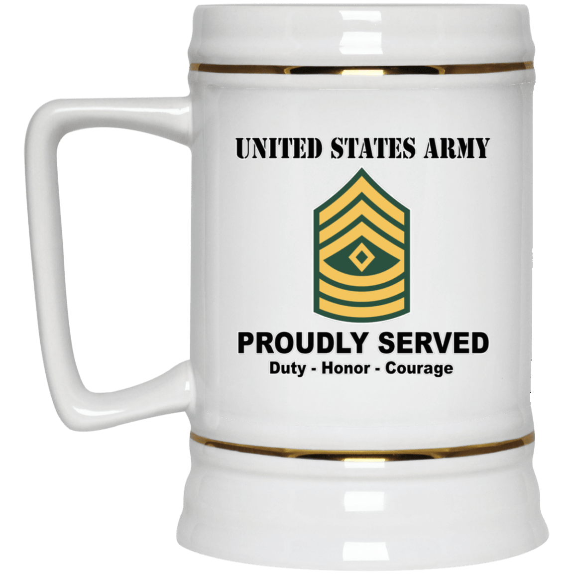 US Army E-8 First Sergeant E8 1SG Noncommissioned Officer Ranks White Coffee Mug - Stainless Travel Mug-Mug-Army-Ranks-Veterans Nation